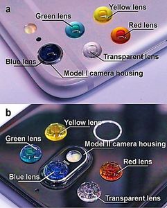 Bunte Linsen: Polymere auf der Handy-Kamera (Foto: cuhk.edu.hk) Bunte Linsen: Polymere auf der Handy-Kamera (Foto: cuhk.edu.hk)