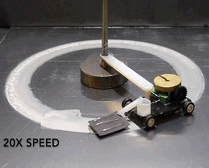 Experiment: Spielzeugauto auf dem Aluminium-Rundkurs (Foto: upenn.edu)