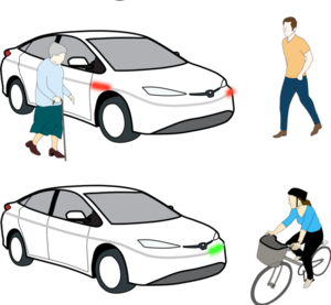 So könnten autonome Fahrzeuge mit Menschen kommunizieren (Grafik: tue.nl)