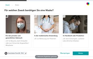 Online-Wegweiser für die richtige Maske (Copyright: ACE)