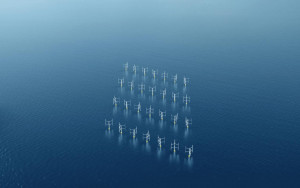 Offshore-Windpark mit vertikalen Rotoren (Grafik: brookes.ac.uk)