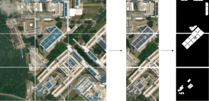Satellitenaufnahme: ausgewertetes Bild mit PV-Anlagen (Bild: nus.edu.sg)