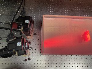 Aufbau zum Test der neuen Bildgebungstechnik (Foto: Haofeng Hu, tju.edu.cn) Aufbau zum Test der neuen Bildgebungstechnik (Foto: Haofeng Hu, tju.edu.cn)