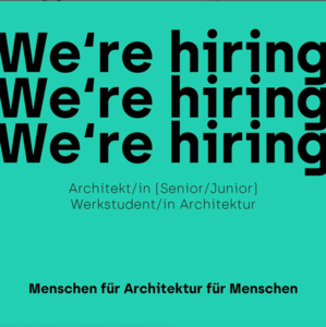 We're hiring - Stellenausschreibung (Bild: Asselmeyer Architekt, Hamburg)