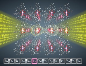 Photon-Spin-Schnittstelle mit dem Europium-Molekülkristall (Bild: Christian Grupe, kit.edu)
