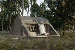 Tiny House: in ausgeklapptem Zustand noch mehr Platz (Animation: atelier-fasea.com)
