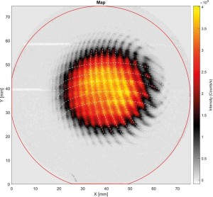 Farbskala zeigt, wie viel Licht Quantenpunkte auf dem Wafer generieren (Bild: N. Bart, M. Schmidt)