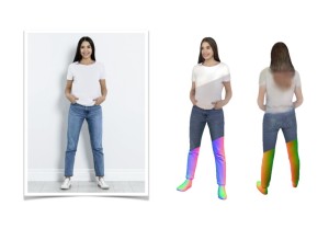 Umwandlung eines Frontalbildes einer Frau in ein 3D-Modell (Foto: phorhum.github.io)