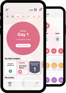 Anzeige bei der mobilen Frauen-Gesundheits-App 