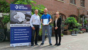 Channel Partner Account, v.l.: Jan Kapitza, Jan Bindig (CEO), Aline Wacke (© DATA REVERSE®)