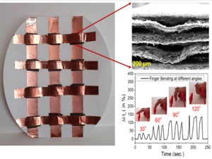 Die Innereien des neuartigen Drucksensors aus Papier (Bild: Neha Sakhuja, cense.iisc.ac.in)