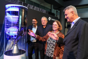 V.l.n.r.: Ulrich Scheib, Karl-Heinz Servos, Kristina Vogt, Rüdiger Albat (Foto: ArianeGroup)