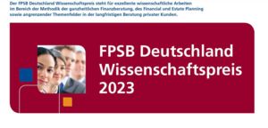 Renommierter Wissenschaftspreis des FPSB Deutschland geht in die siebte Runde (© FPSB)