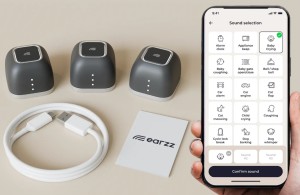 Earzz-Geräte und die Darstellung auf dem Smartphone-Display (Foto: earzz.com)