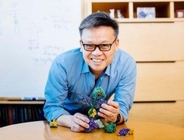 UCSF-Wissenschaftler Wendell Lim mit einem Zellen-Modell (Foto: Elena Zhukova, ucsf.edu)