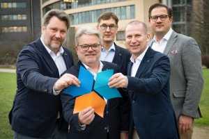 V.l.: Hanno Hofmann, Felix Binsack, Frank Fuchs, Hermann Ballé und Simon Flick (Foto: TIMETOACT)