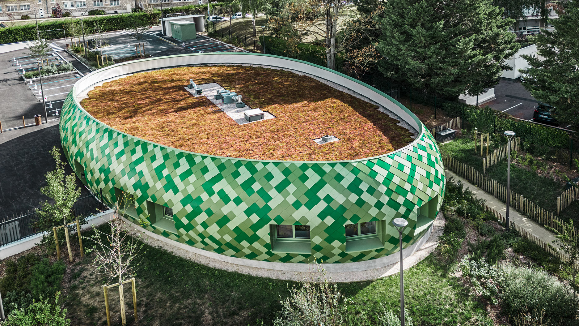 Grünes Oval mit Effet