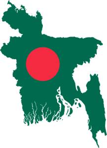 Bangladechs Flagge in Landesgrenzen: attraktiv für Japans Firmen (Grafik: Gordon Johnson/pixabay.de)