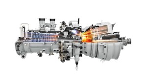 Schnittbild einer Gasturbine, die Wasserstoff verbrennt (Illustration: siemens.com)