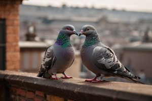 Tauben auf einer Stadtmauer (Foto: goodRanking AI)