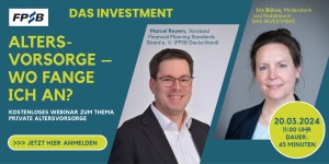 Am 20.3.2024 ab 11 Uhr: Kostenloses Webinar des FPSB Deutschland mit DAS INVESTMENT (© FPSB)