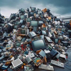 Müllhalde mit Elektroschrott: Recycling überarbeitet (Foto: ChatGPT/Dall-E)