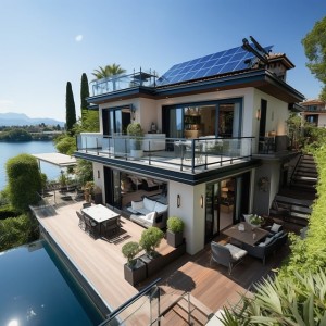 Haus am See: Klimawandel steigert den Wert von Solarzellen auf dem Dach (Foto: hdwa, pixabay.com)