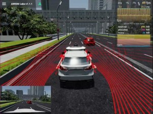 Versuchsfahrt auf der digitalen Teststrecke im JAIST-Labor (Foto: Duong Dinh Tran, jaist.ac.jp)
