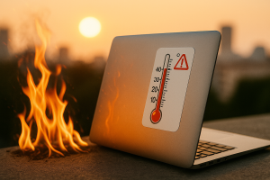 Extremhitze und Feuergefahr an Datenträgern (Bild: RecoveryLab Datenrettung)