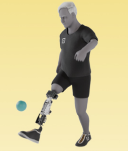 Mit dem bionischen Knie kann man sogar mit Bällen spielen (Illustration: MIT)