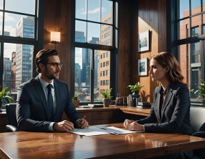 Bewerbungsgespräch: Kandidaten mit Ausbildung sind Mangelware (Bild: lazarosv, pixabay.com, KI-gen.)