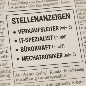 Stellenanzeigen: Darin sind oft altersdiskriminierende Formulierungen (Bild: ChatGPT/Dall-E)