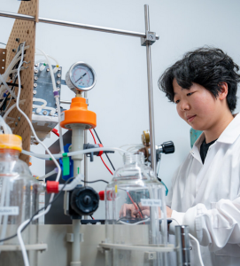 Laboranlage zur Lithium-Gewinnung: Elektrodialyse deutlich effizienter (Foto: Jorge Vidal, rice.edu)