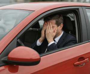 Frust: Deutsche Autobauer (mal wieder) in der Krise (Foto: ChatGPT/Dall-E)