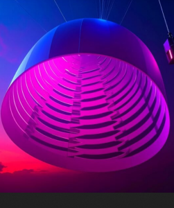 Künstlerische Darstellung des revolutionären Kirigami-Schirms (Bild: polymtl.ca) Künstlerische Darstellung des revolutionären Kirigami-Schirms (Bild: polymtl.ca)