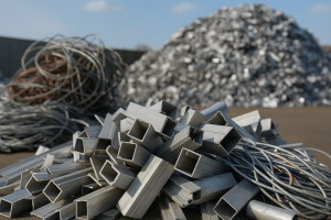 Aluminiumschrott auf Recyclinghof: Symbol für steigende Metallpreise (© schrottabholung.org/2025) Aluminiumschrott auf Recyclinghof: Symbol für steigende Metallpreise (© schrottabholung.org/2025)