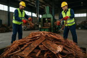 Kupferrecycling in Bochumer Halle – steigende Nachfrage nach Altmetall (© schrottabholung.org/2025) Kupferrecycling in Bochumer Halle – steigende Nachfrage nach Altmetall (© schrottabholung.org/2025)