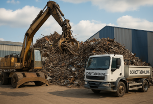 Recyclinghof in Köln mit sortiertem Altmetall( Foto: schrottabholung.org/2025)