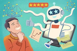 Große Sprachmodelle schmeicheln Menschen oft (Illustration: Renee Zhang, northeastern.edu)