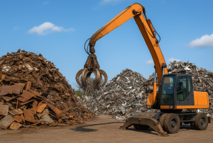 Bagger sortiert Altmetall in Köln – neuer Schrottservice stärkt Recycling © Schrottabholung.org