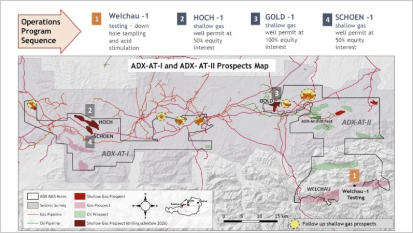 ADX-Lizenzgebiete mit Bohrprogramm 2026