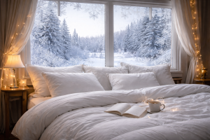 Das richtige Schlafzimmerklima in kalten Nächten (Foto: Ki-Illustration für Authentigg GmbH)