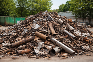 Stahlschrott auf Recyclinghof in Wuppertal (© schrottabholung.org)