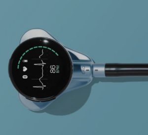 Sensorkopf eines KI-gestützten Stethoskops: oft präziser als ein Mensch (Foto: ekohealth.com)