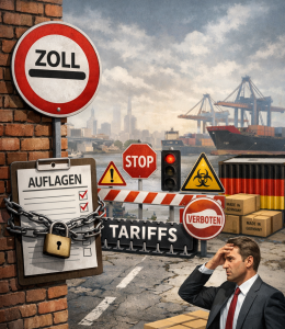 Unternehmer am Verzweifeln: Handelshemmnisse belasten die Wirtschaft (Bild: ChatGPT/Dall-E)