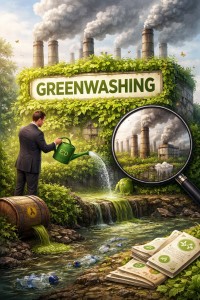 "Greenwashing": Immer mehr Konsumenten ziehen sich zurück (Bild: ChatGPT/Dall-E)