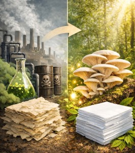 Vom Chemie- zum Ökobleichen: Zellstoff bald umweltfreundlicher zu bearbeiten (Bild: ChatGPT/Dall-E)