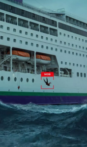 Mann über Bord: Trainingsbild für das neue Rettungssystem von Zelim (Bild: zelim.com)