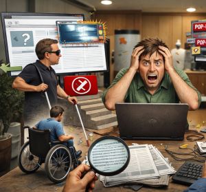 Keine Barrierefreiheit im Netz: accessibleAI zieht verheerende Bilanz (Bild: ChatGPT/Dall-E)