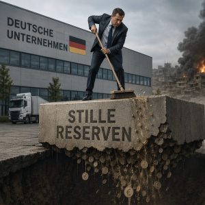 Stille Reserven bald aufgebraucht: deutsche Unternehmen am Limit (Bild: ChatGPT/Dall-E)